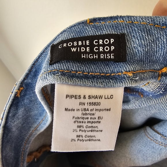 Veronica Beard Crosbie Wide-Leg Cropped Jeans | Lakeshore Wash | Size 31 - Picture 9 of 12